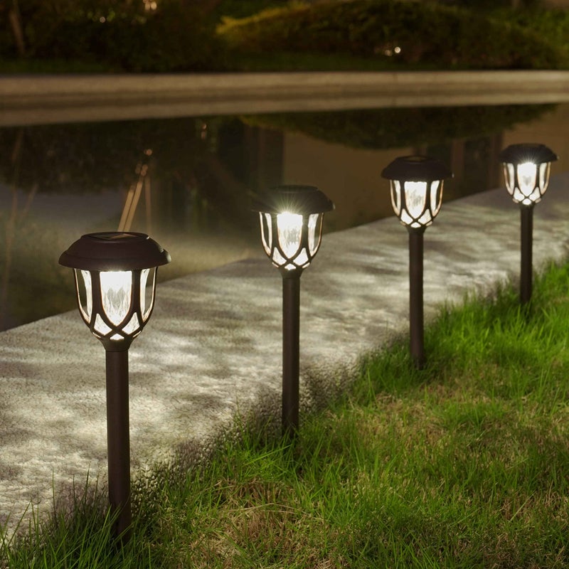 EXCMARK 10 Pack Solar Lights Outdoor Decorative Garden Yard Lights for Pathway Walkway Sidewalk Driveway. (Brown, Warm White) - Image 3